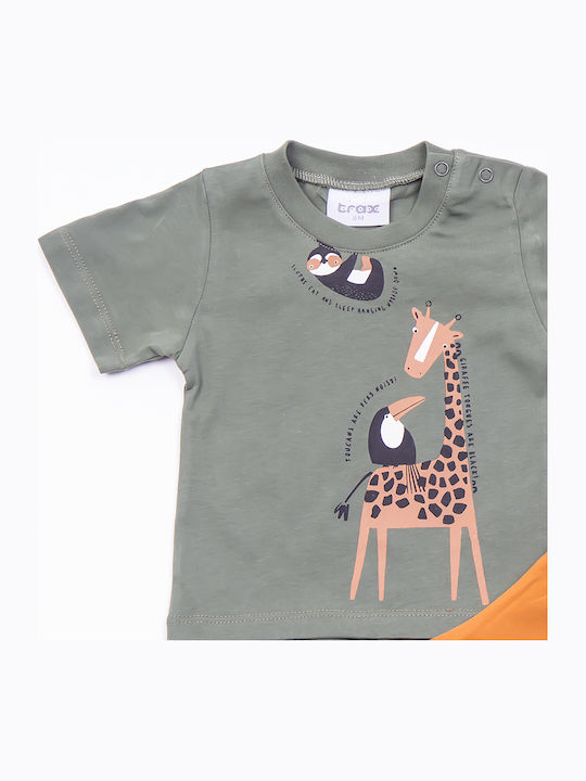 Kinder-Set mit Shorts Sommer 2Stück Khaki café