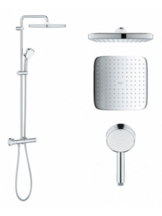 Grohe Tempesta Cube 250 Duschsäule mit Wannenbatterie Silber