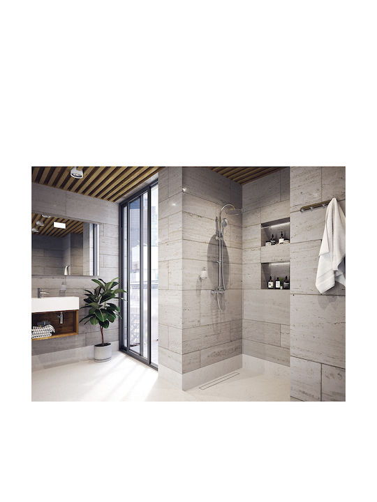 Ferro Algeo Shower Column without Mixer Silver