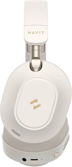 Havit Wireless / Wired Over Ear Headphones and Quick Charge Beige
