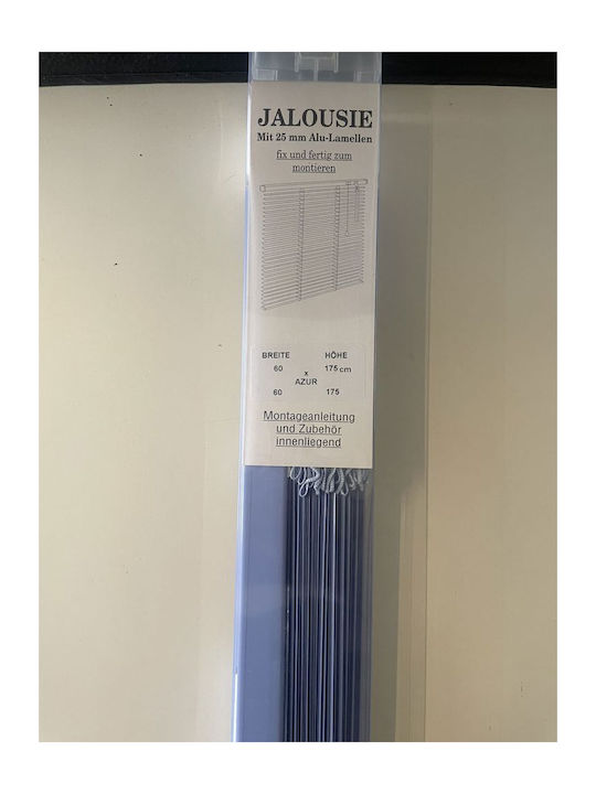 Jalousie Shade Blind Aluminum in Light Blue Color L60xH175cm