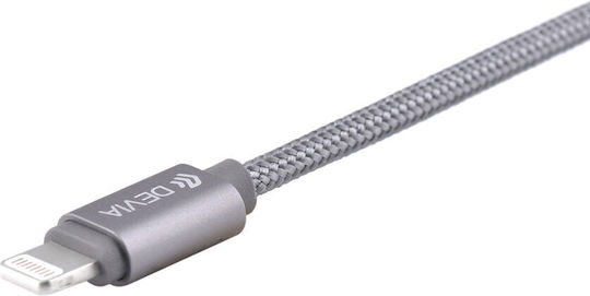 Devia MFI Geflochten USB-A zu Lightning-Kabel Gray 1.2m (BRA002460)
