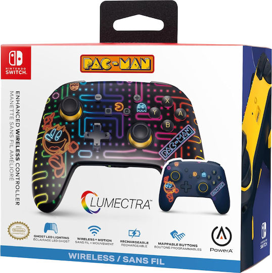 PowerA Pac-Man Neon Arcade Безжичен Контролер за Switch Черен