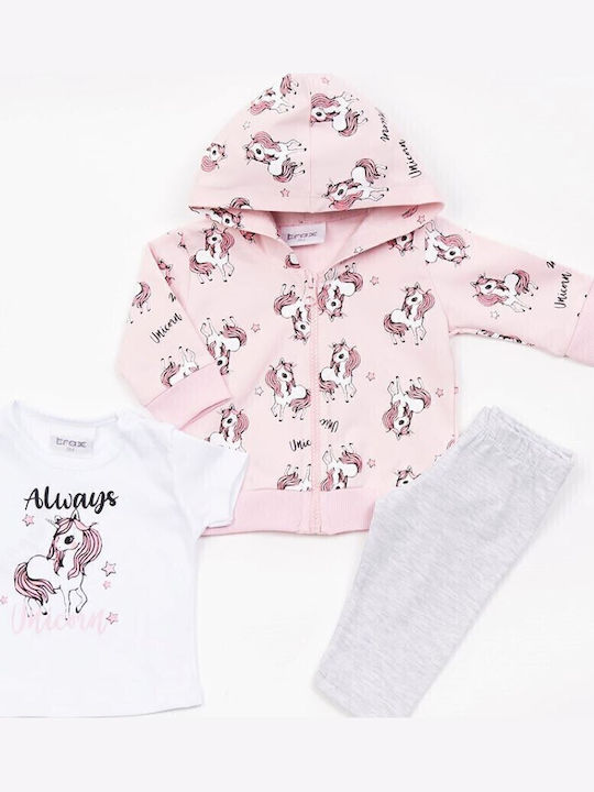 Kids' Set with Leggings Winter 3pcs Pink