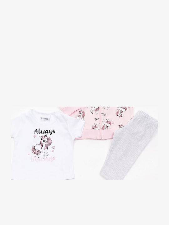 Kids' Set with Leggings Winter 3pcs Pink