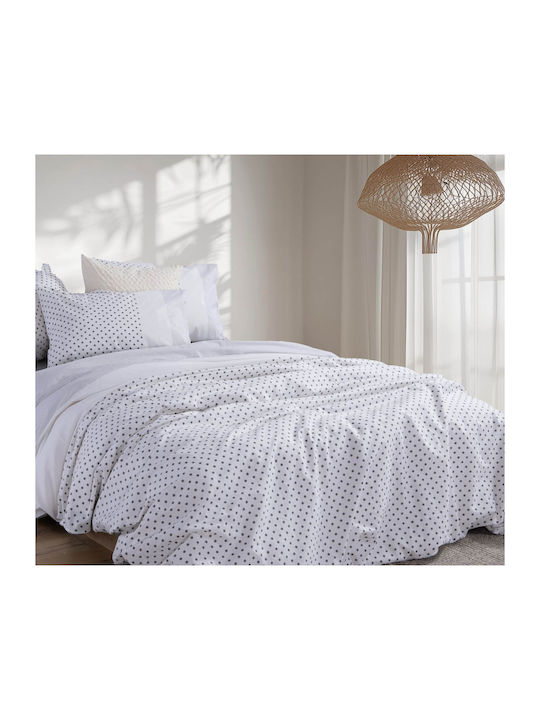 Nef-Nef Homeware Bettwäsche-Set Überdoppel mit Gummiband 160x200+35cm. Donter Grey 4Stück