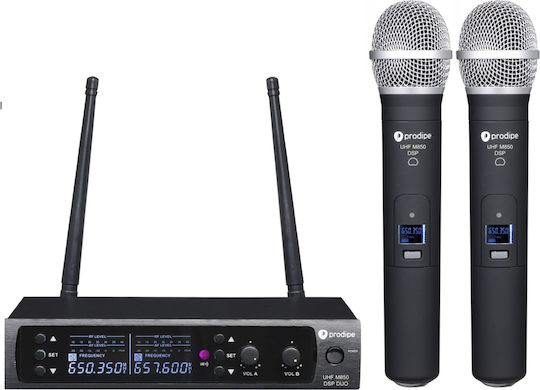 Prodipe UHF M850 DSP Duo Ασύρματο Δυναμικό Μικρόφωνο Χειρός για Φωνητικά