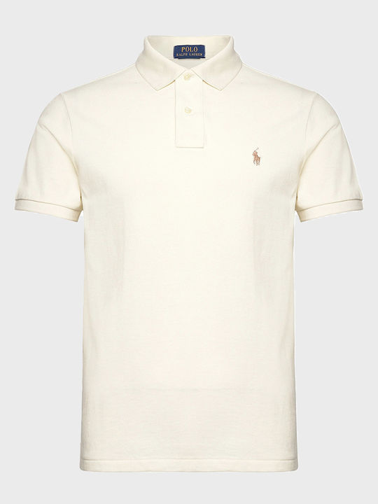 Polo Herrenbluse Kurzarm Parchment Cream