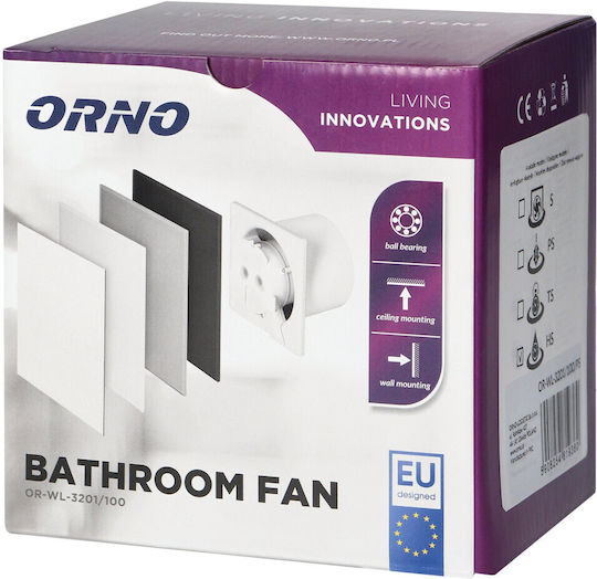 Orno Επιτοίχιος Εξαεριστήρας Μπάνιου 100mm
