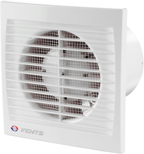 Vents 125 Επιτοίχιος Εξαεριστήρας Μπάνιου 125mm Λευκός