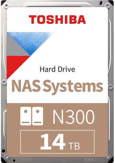 Toshiba N300 Bulk 14TB HDD Hard Drive 3.5" SATA III 7200rpm with 512MB Cache for NAS HDWG51EUZSVA