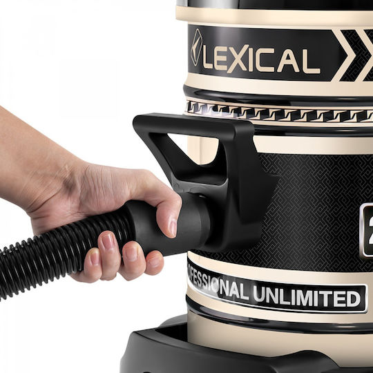 Lexical Wet Dry Vacuum 2200W With Stainless Steel Drum 25L Beige