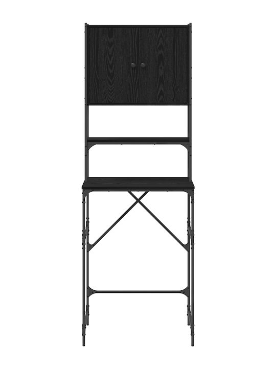 vidaXL Επιδαπέδια Ραφιέρα Μπάνιου Μεταλλική 68x48.5x194cm Μαύρη