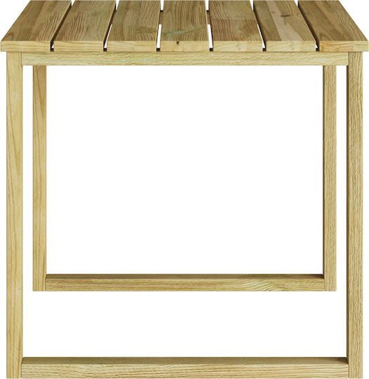 Sitting Room Outdoor Free Standing Wood Table Natural 50.5x50.5x46cm