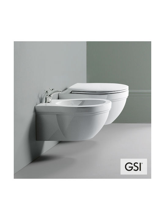 GSI Classic Λεκάνη Κρεμαστή Rimless με Κάλυμμα Soft Close Λευκή