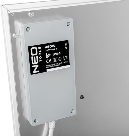 Neo Tools Конвектор Стена 450W с Електронен Термостат и WiFi Бял
