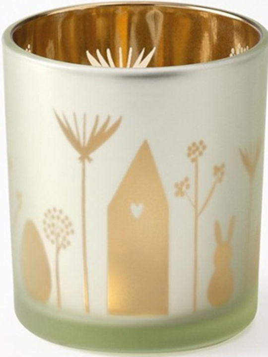 Raeder Candle Holder suitable for Tealights Glass in White Color 7x7x8cm 1pcs