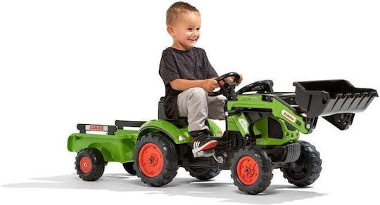 Παιδική Μπουλντόζα Claas Backhoe Ποδοκίνητη με Καρότσα & Πετάλι Πράσινη