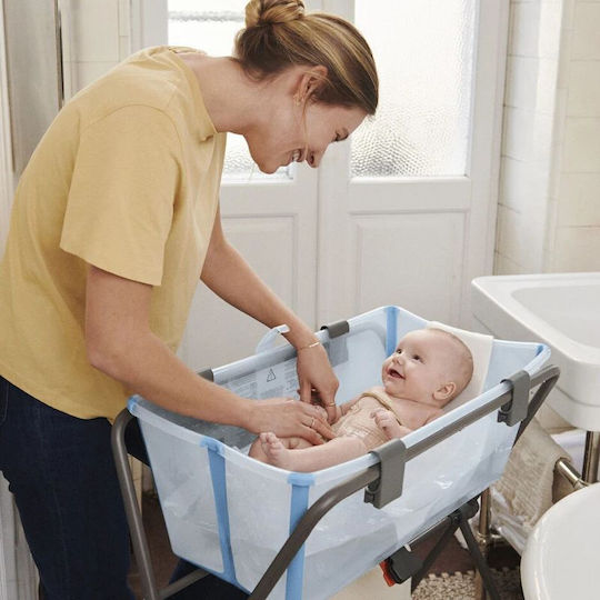 Stokke Cadă pliabilă pentru bebeluși Flexi Bath cu termometru Albastru