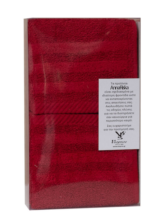 Σετ 3 Πετσέτες Χεριών 30x50 Συσκευασία Δώρου Spa 7 Red