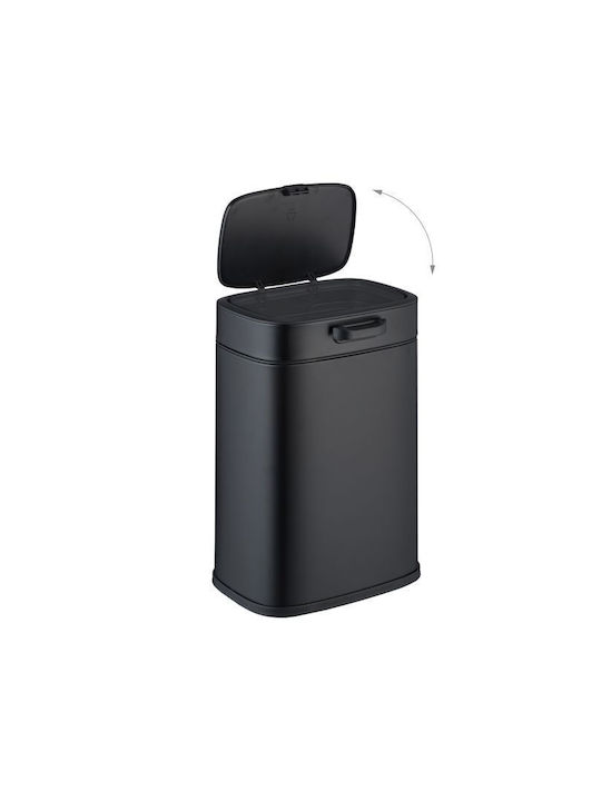 Relaxdays Coș De Gunoi Metalic Împingeți Negru 5lt
