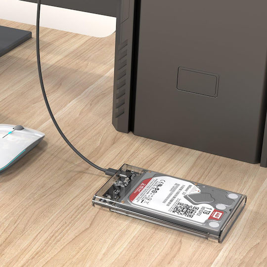Orico Θήκη για Σκληρό Δίσκο 2.5" SATA III με σύνδεση SATA Type-C σε Διάφανο χρώμα