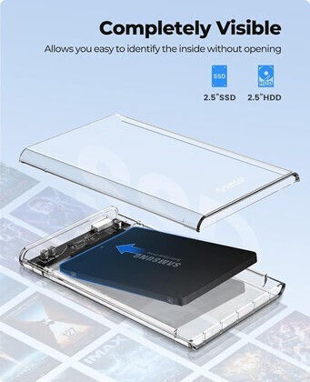 Orico Case for Hard Drive 2.5" SATA III with Connection SATA Transparent