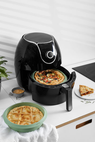 Lekue Кръгла Силиконова Форма 20cm Зелена За Air Fryer