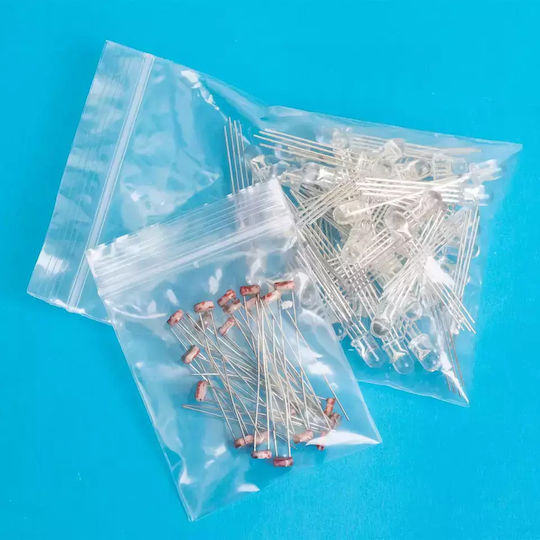 Săculeț Zipper Transparent 9x20cm Cu Orificiu 100 Bucăți