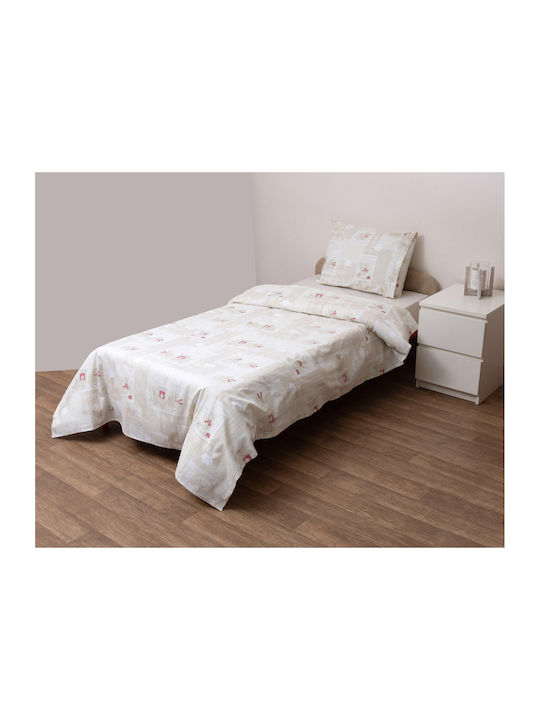 Viopros Duvet Set Single 160x240cm Kris Beige 2pcs
