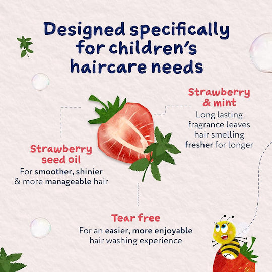 Childs Farm Kids' Shampoo with Strawberry / Mint for Easy Combing in Gel Form , Ideal for Curls 250ml