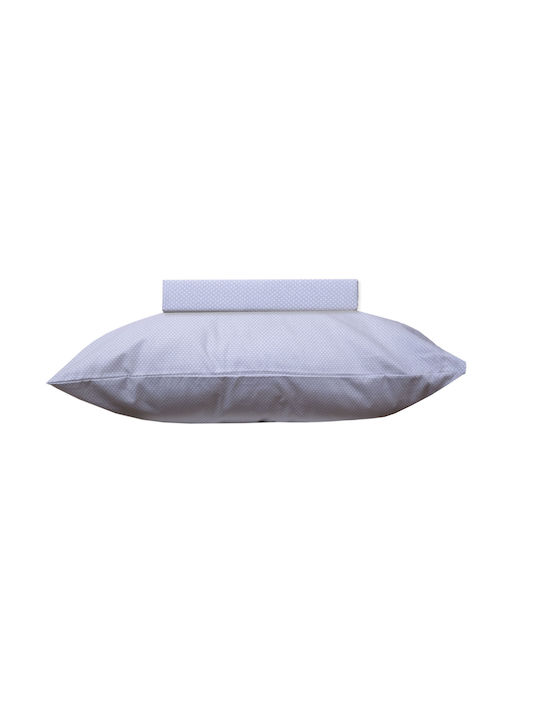 Viopros Σετ Παπλωματοθήκη Βαμβακερή 160x240cm Μονή με Μαξιλαροθήκη Γκρι