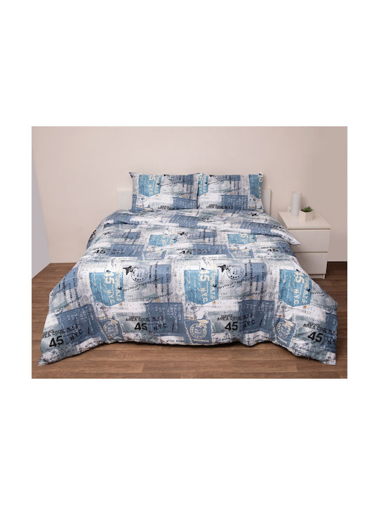 Viopros Set Pillowcases with Envelope Cover Blue 50x70cm