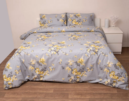 Viopros Tagesdecke Einzelbett aus Baumwolle & Polyester Gray 160x240cm
