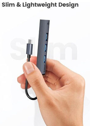 Orico USB Hub 4 Ports USB 3.0 with USB-C Connection Gray