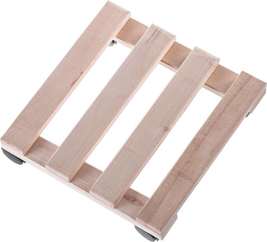 Kadax Blumentopfständer Holz Beige mit Rädern
