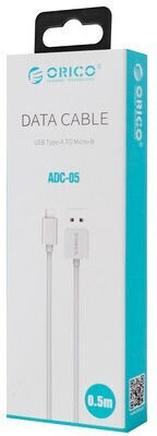 Orico USB 2.0 Cable USB-C male - USB-A Λευκό 0.5m ADC-05-V2-WH-BP