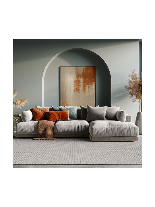 Beauty Home Αντιολισθητικό Χαλί Ορθογώνιο Λευκό, Γκρι 67x140cm