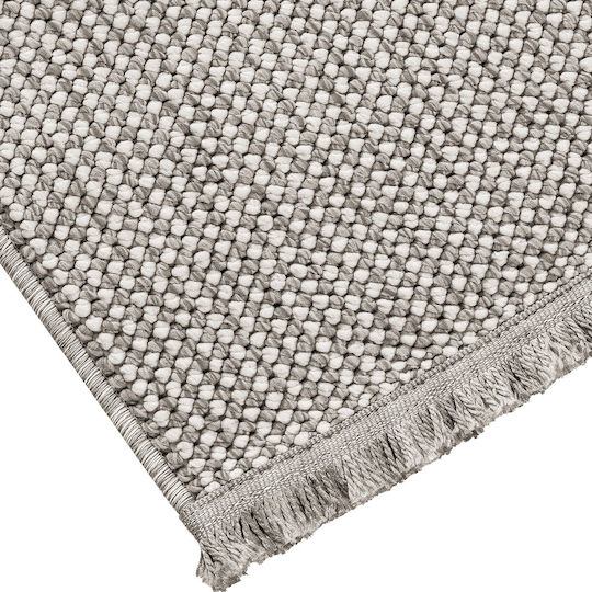 Beauty Home Antirutsch Teppich Rechteckig Weiß Grau 67x140cm