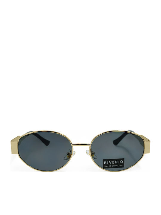 Riverio Unisex Γυαλιά Ηλίου με Χρυσό Μεταλλικό Σκελετό και Χρυσό Φακό RVF89652