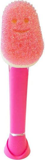 Scrub Daddy Kitchen Sponge for Dishes Pink with Handle Dish Wand SD603
