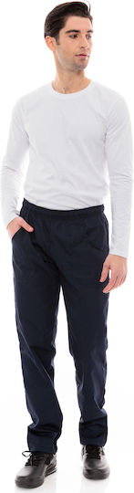 Pantaloni De Bucătar Chef Unisex Bleumarin Trei Buzunare 612slim Bleumarin