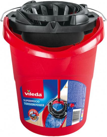 Vileda Găleată cu Stoarcătoare Din plastic SuperMocio Capacitate 10lt Roșu