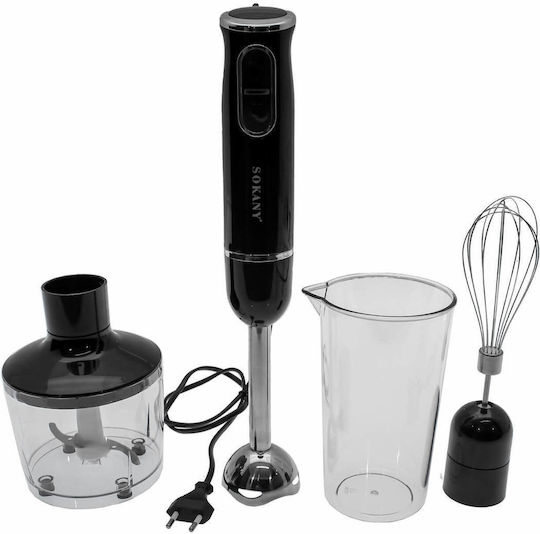 Sokany 1721-4 Stabmixer mit Edelstahlstab 400W Schwarz