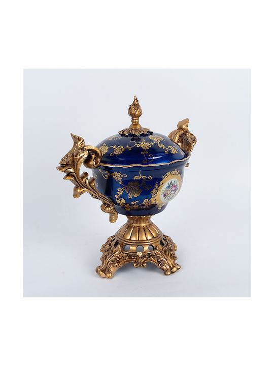 Eurolamp Porcelain Sweet Jar with Lid Blue 39x22x35cm