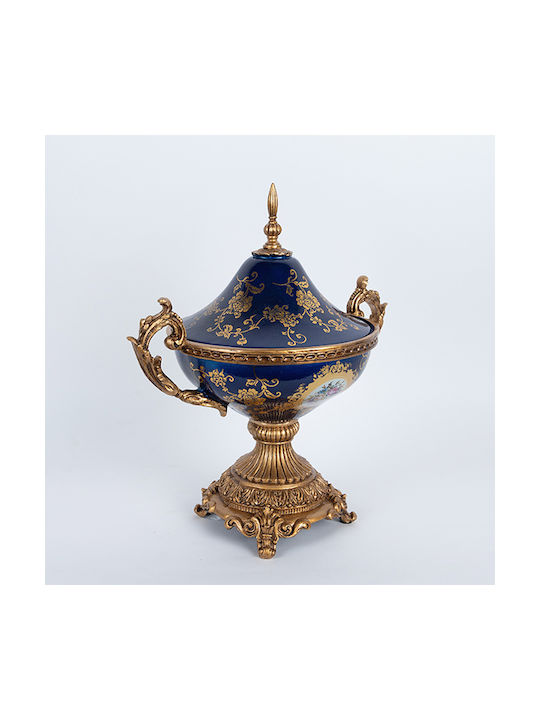 Eurolamp Porcelain Sweet Jar with Lid Blue 37x25x50cm