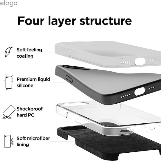 Elago Back Cover Σιλικόνης / Πλαστικό Μαύρο (iPhone 17e / 16e)