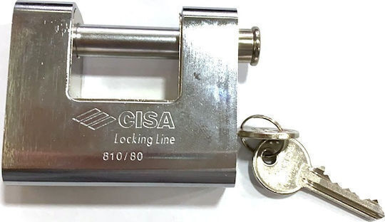 Cisa Steel Padlock Monoblock with Key 80mm 1pcs
