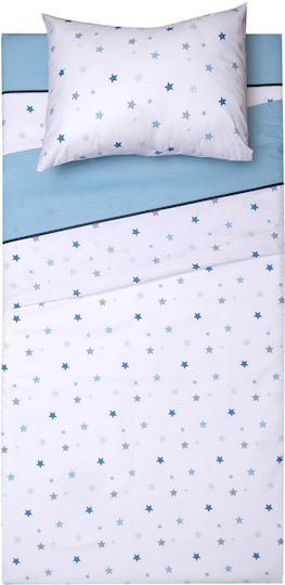 Viopros Baby Sheets Set Cradle Cotton Light Blue 80x100cm 2pcs