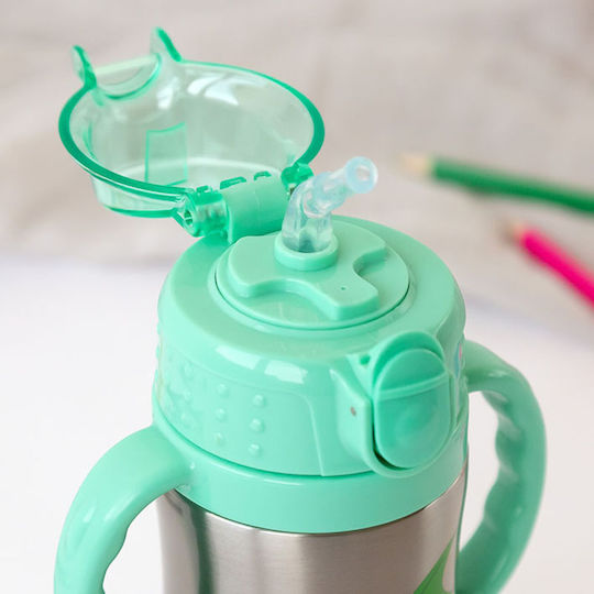 Kiokids Dragon Παιδικό Παγούρι Θερμός Dragon Ανοξείδωτο με Καλαμάκι 280ml